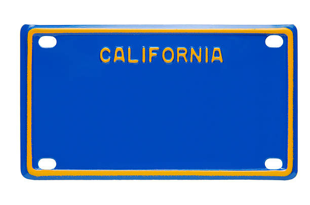 A blank California license plate stock photo