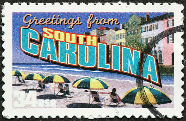 istock South Carolina vintage postcard on a stamp. 176113099
