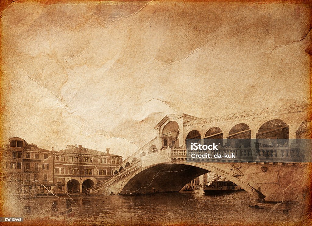 Fotografie Vintage di Ponte di Rialto - Foto stock royalty-free di Acqua