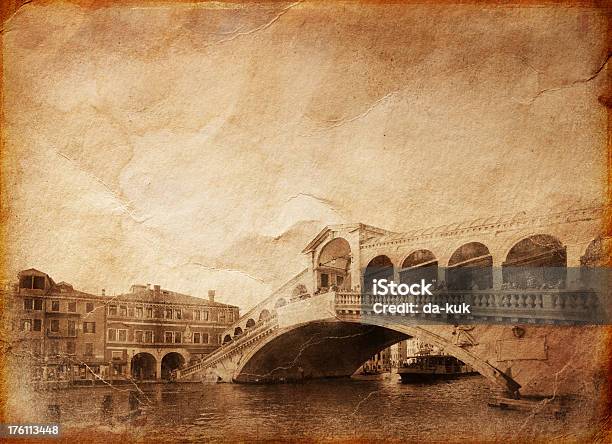 Fotografie Vintage Di Ponte Di Rialto - Fotografie stock e altre immagini di Acqua - Acqua, Architettura, Arrugginito