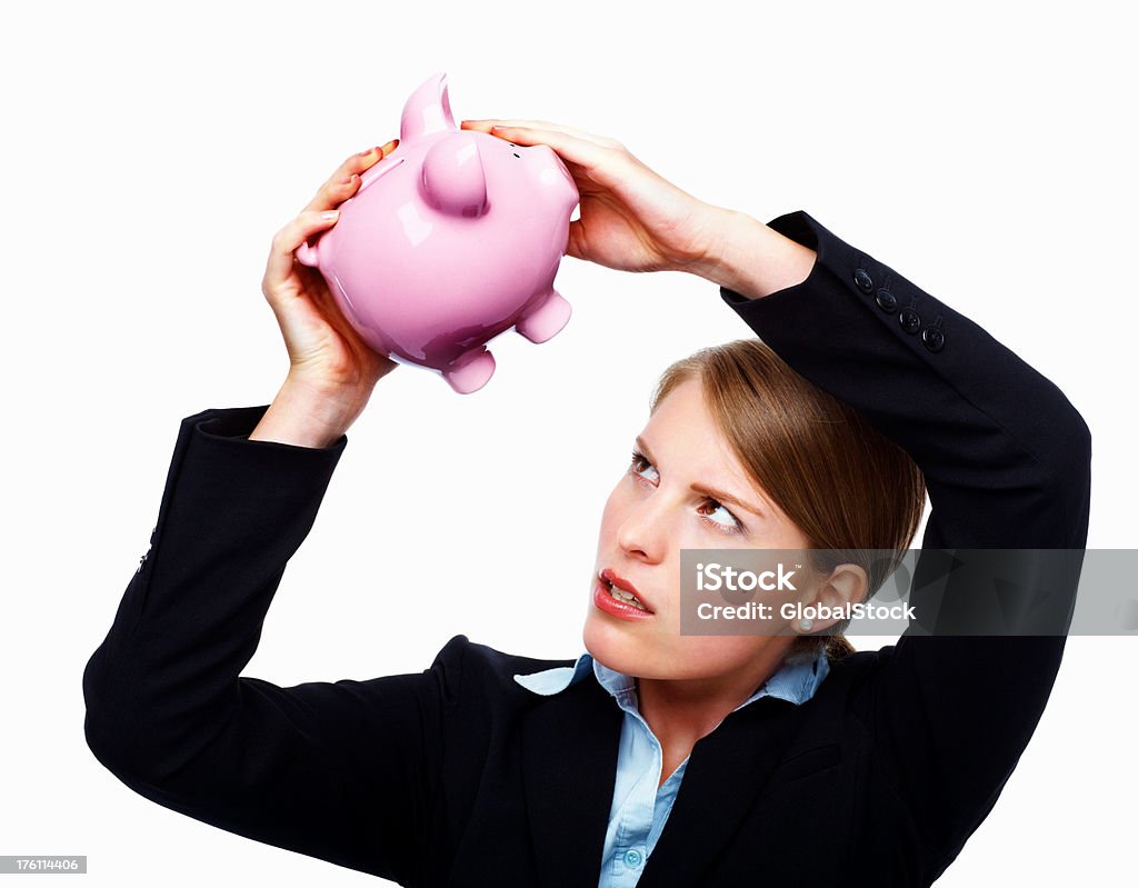 Mulher de Negócios olhando para um piggybank - Royalty-free 20-24 Anos Foto de stock