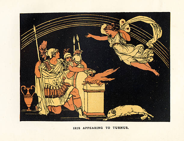 ирис, используемых для turnus - mythology roman greek mythology virgil stock illustrations