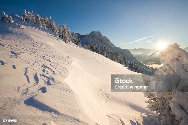 Fundo De Inverno - Fotografias de stock e mais imagens de Alpes Europeus - Alpes Europeus, Ao Ar Livre, Azul