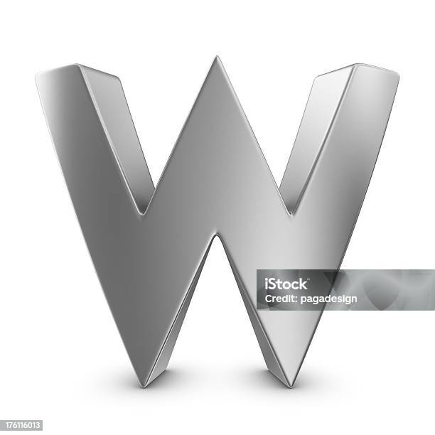 Metal Letter W Stock Photo - Download Image Now - Alphabet, Curve, Cut Out