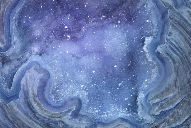 Close-up of amethyst crystal geode.  Light painted.SEE all ROCK & MINERAL SERIES: