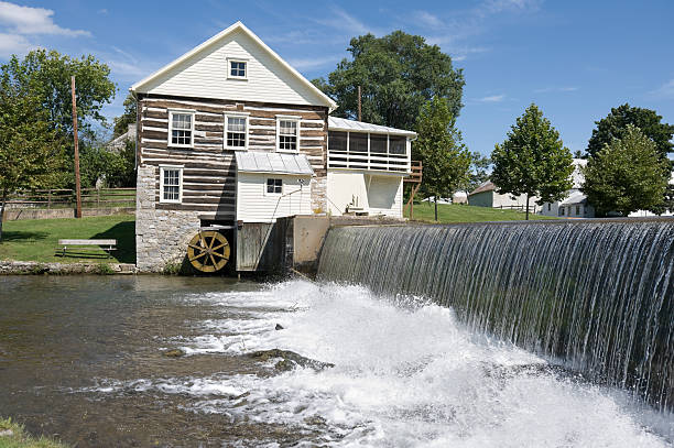 istock Antique Watermill next to waterfall, Pennsylvania, USA 176117183