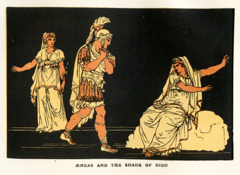Aeneas and the Shade of Dido a scene from Virgil's Aeneid.