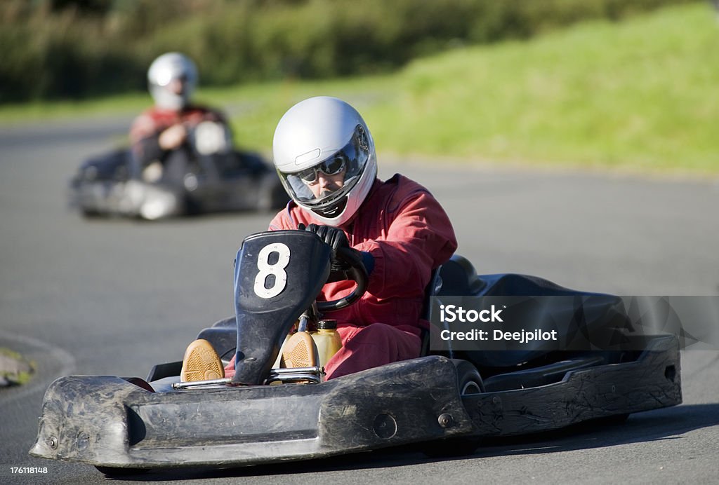 Go Cart Racing on Track Go-cart racing Adults Only Stock Photo