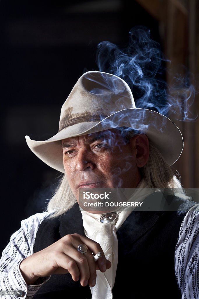 Cowboy-Porträt - Lizenzfrei Rauch Stock-Foto