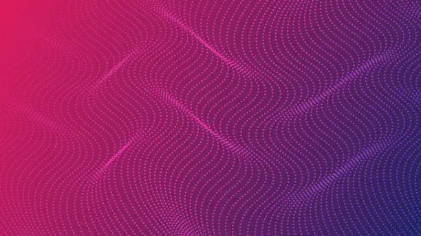 Vector illustration of Abstract wave halftone background