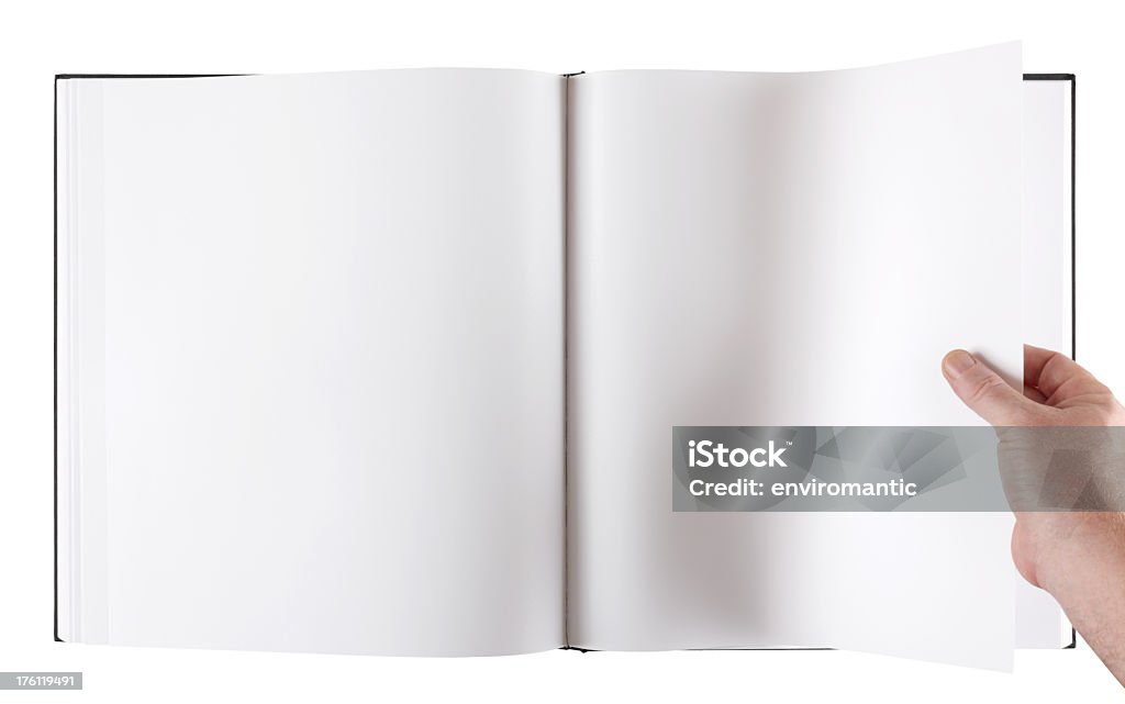 Formato grande em branco Livro de mesa de centro, com Traçado de Recorte. - Foto de stock de Aberto royalty-free