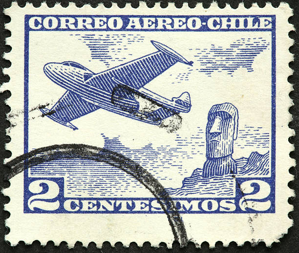 istock vintage jet over Easter Island moai 176119674