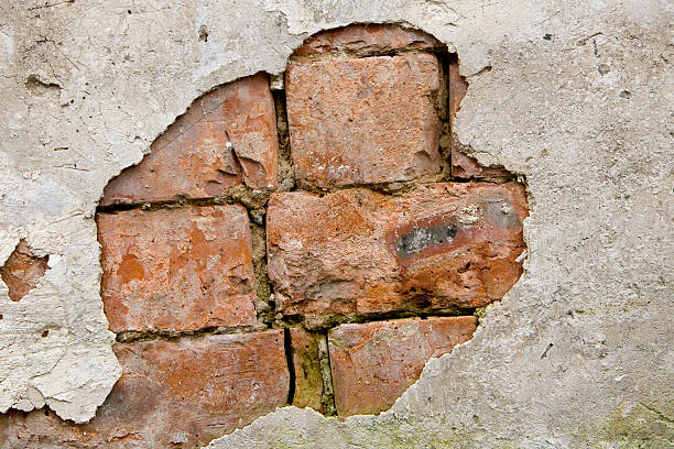 old brick 背景 - stone masonary broken brick ストックフォトと画像