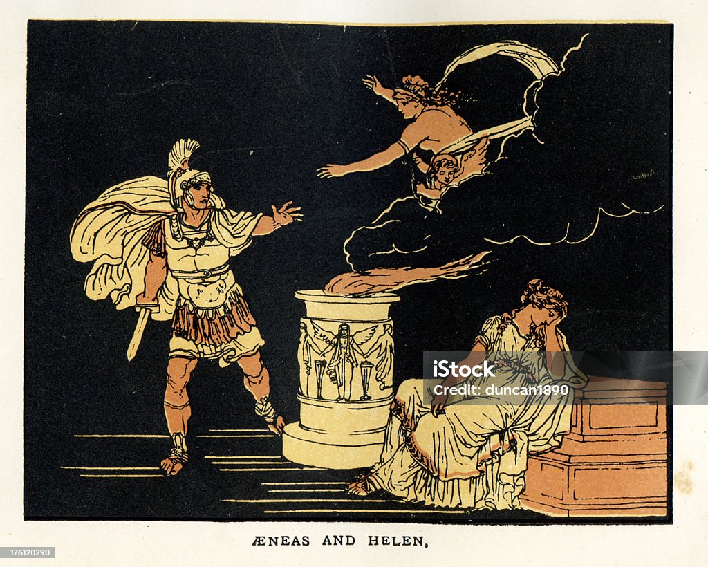 Aeneas i Helen of Troy - Zbiór ilustracji royalty-free (Helen Of Troy)