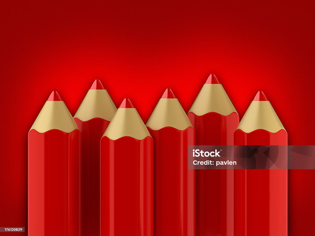 Lápices rojos - Foto de stock de Arte libre de derechos