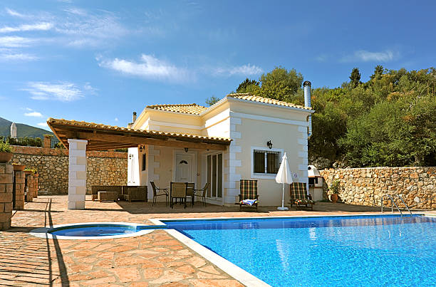 istock Holiday Mediterranean style villa with private pool 176121044