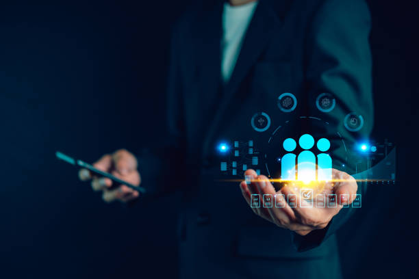 istock Customer relationship management, CRM. Businessman use smartphone with global structure customer internet network technology. Human Resource, HR. Customer service, Data exchanges development. 1761214140