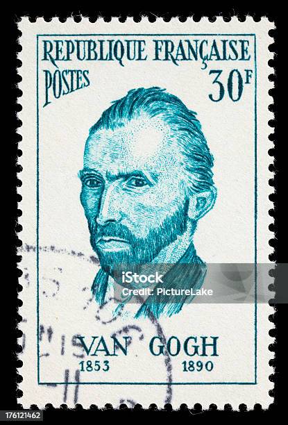 France Van Gogh Postage Stamp Stock Photo - Download Image Now - Vincent Van Gogh - Painter, Photography, Art