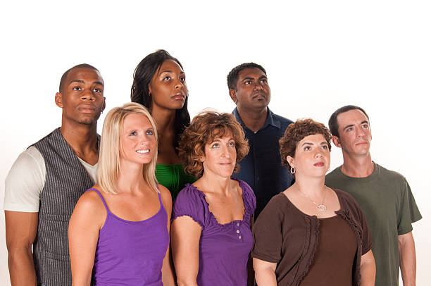 istock Group of people looking up 176121596