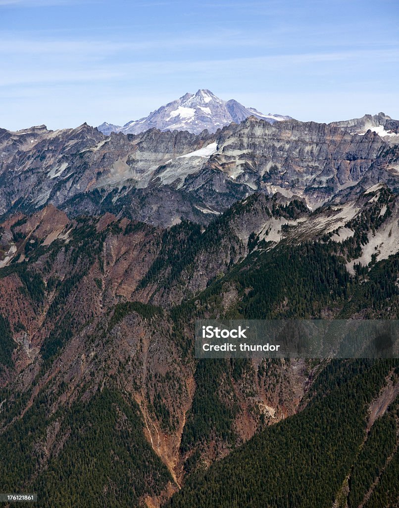 Glacier Peak a Rugged Montanhas Cascade - Royalty-free Ao Ar Livre Foto de stock