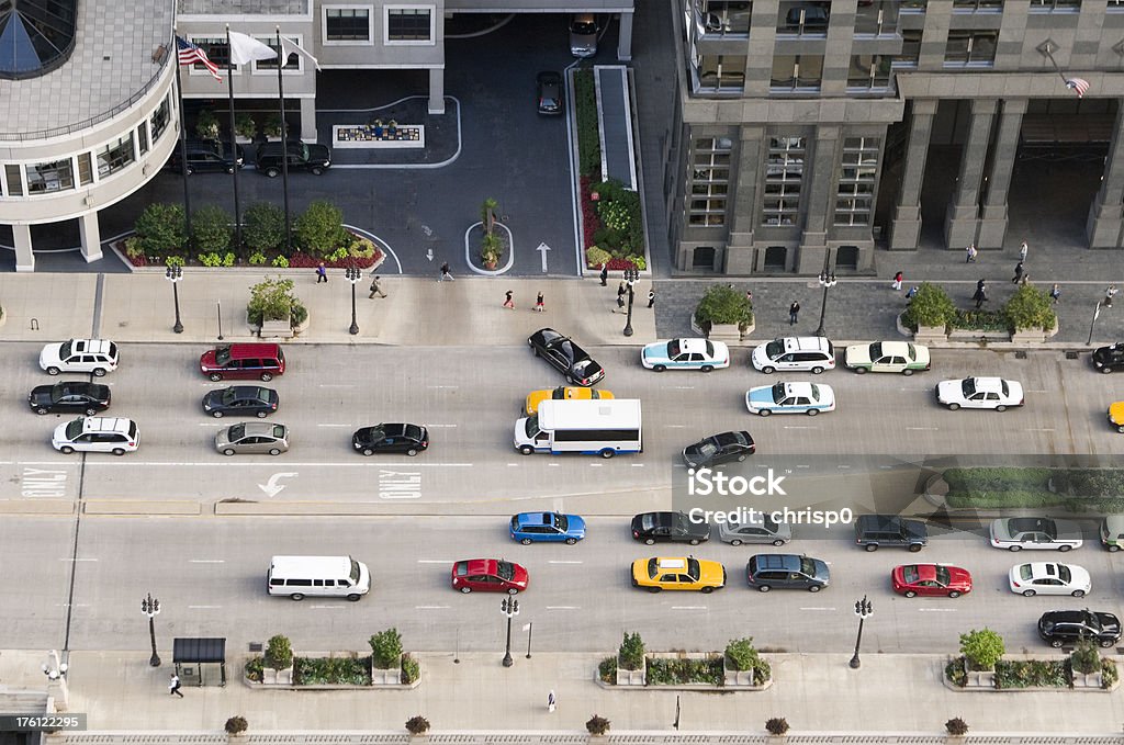 Chicago-Wacker Drive au-dessus de - Photo de Centre-ville libre de droits