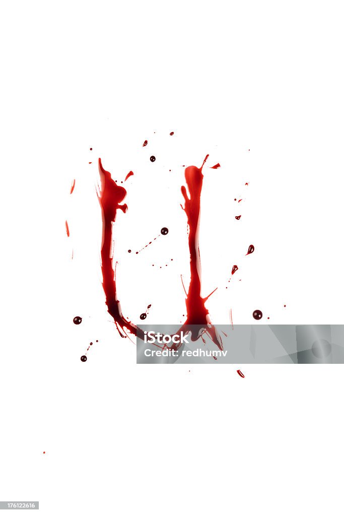 Sangre letra U en minúsculas con fregadero - Foto de stock de Abstracto libre de derechos