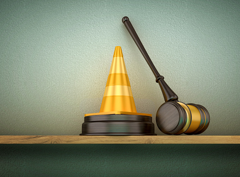Traffic Cone - Wall Background - 3D rendering