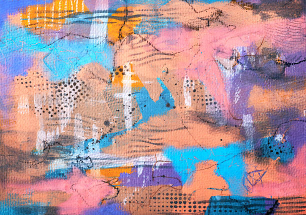 istock Modern impressionism technique. Wall poster print template. Abstract painting art. Hand drawn by dry brush of paint background texture. Oil painting style. Artistic pattern for web or graphic design. 1761234174