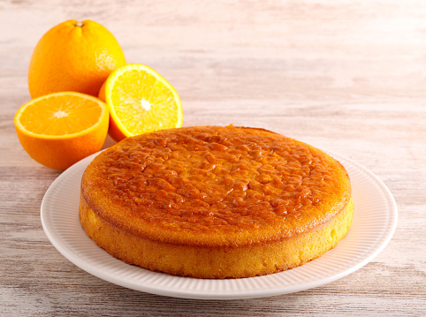 Orange cake, served on plate
