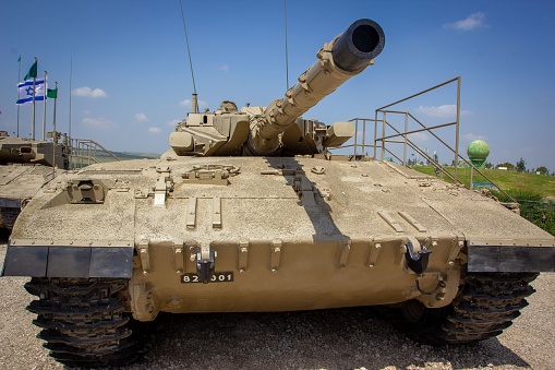 Latrun, Israel – October 16, 2014: Israel Merkava tank in Israel Tank Museum