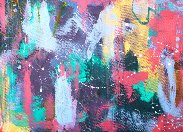 istock Colorful modern artwork, abstract paint strokes, oil painting on canvas. Acrylic art, artistic texture. Brush daubs and smears grunge background, hand painted pattern 1761236854