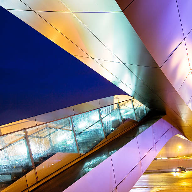 istock Modern Footbridge in a rainy night 176124259