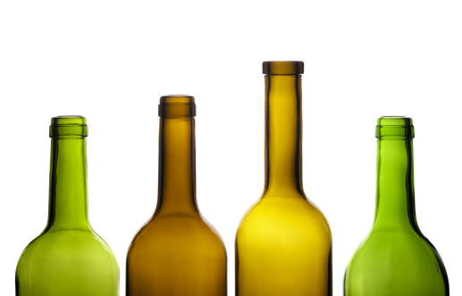 Close-up isolated bottles.