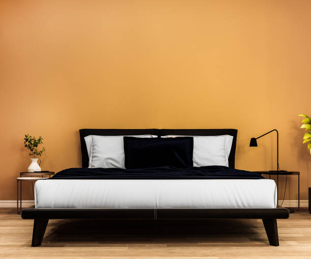 istock 3d rendering vintage minimal mock up bedroom with yellow background 1761257010
