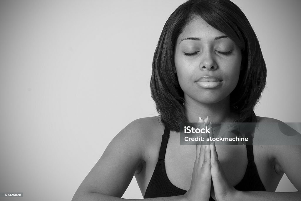 Meditação preto e branco - Foto de stock de 20 Anos royalty-free