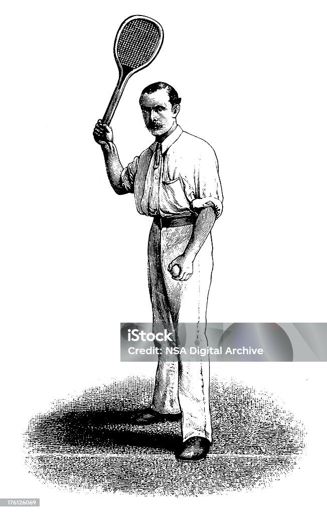 Jugador de tenis/antigüedades de deportes ilustraciones - Ilustración de stock de Anticuado libre de derechos