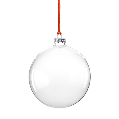 Transparent Christmas Bauble on White