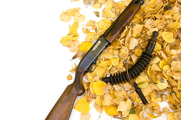 istock Yellow Leaves, Shotgun and Goose Calls 176127460