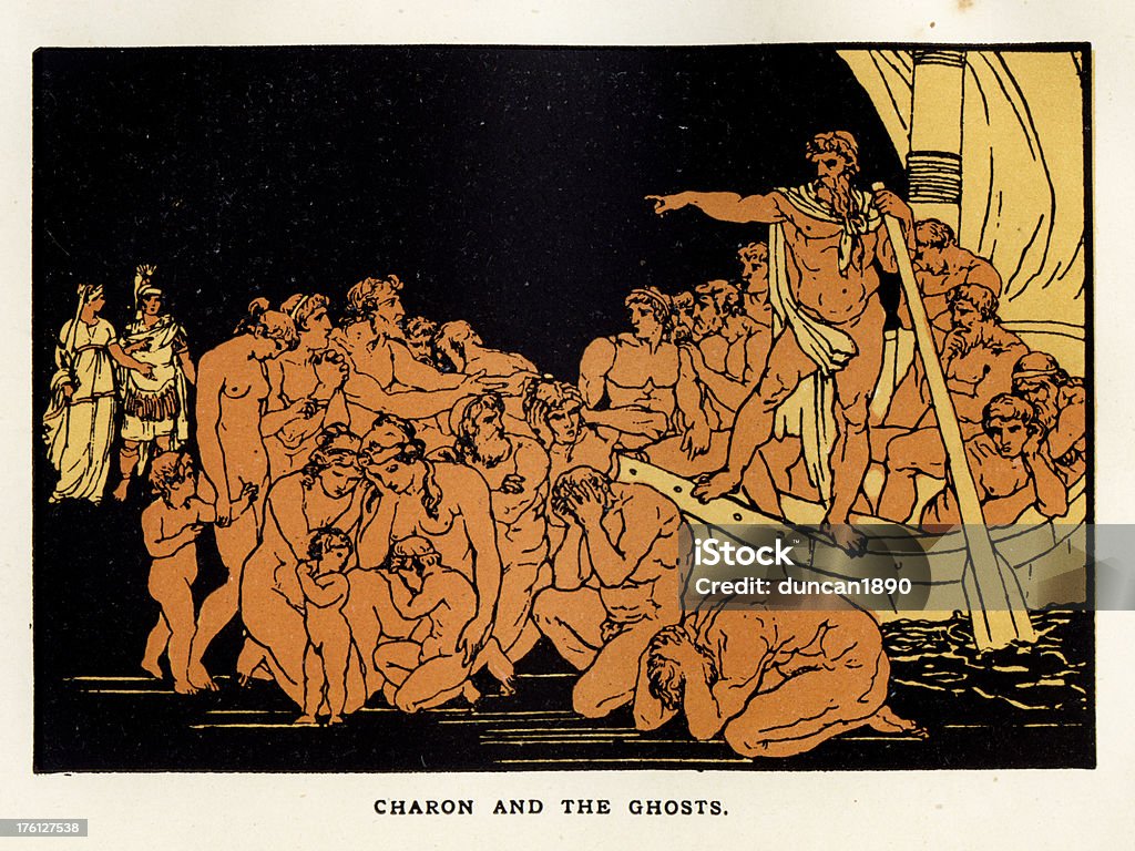 Charon et les fantômes - Illustration de Enfer libre de droits