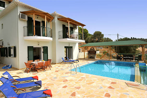 istock Holiday vacation villa with a private swimming pool 176127973