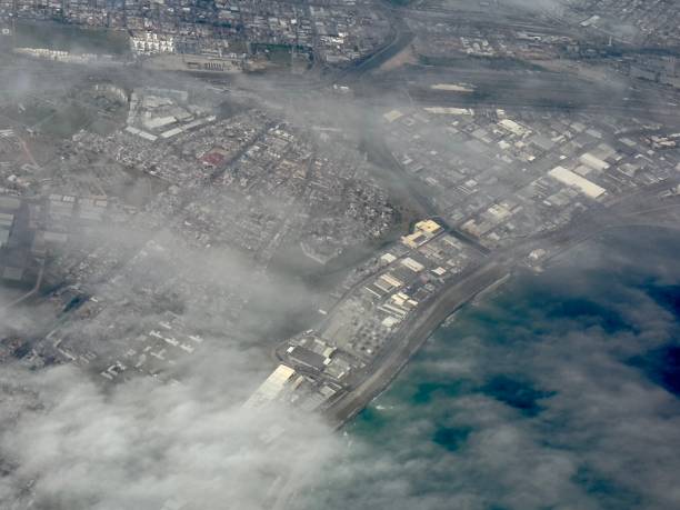 istock Cape town city with ocean and clouds from the air 1761283783