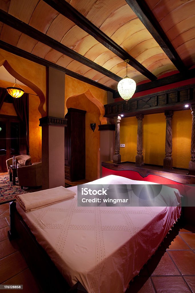 oriental bed room in a spanish finca Indoors Stock Photo