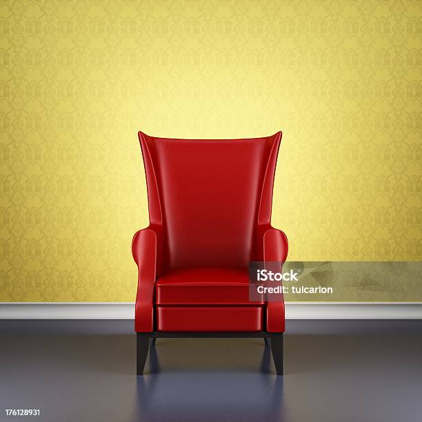 Retro Vermelho Cadeira De Braços - Fotografias de stock e mais imagens de Arquitetura - Arquitetura, Artigo de Decoração, Assento