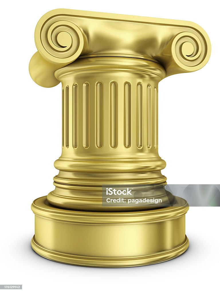 gold column - architecture award  Achievement Stock Photo