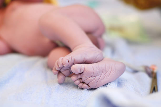 Newborn Baby Foot stock photo