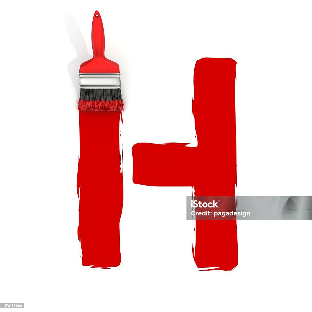 Красный Живопись Буква H - Стоковые фото Алфавит роялти-фри