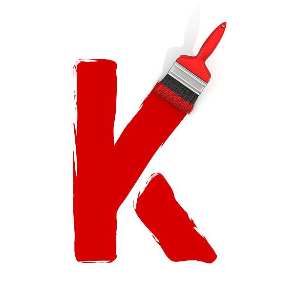 красный живопись буква k - letter k painting red paint стоковые фото и изображения