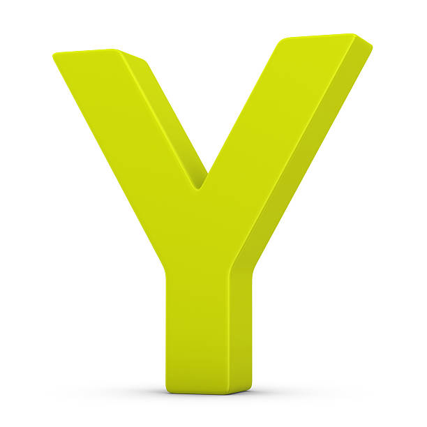 緑文字年 - letter y alphabet three dimensional shape green ストックフォトと画像