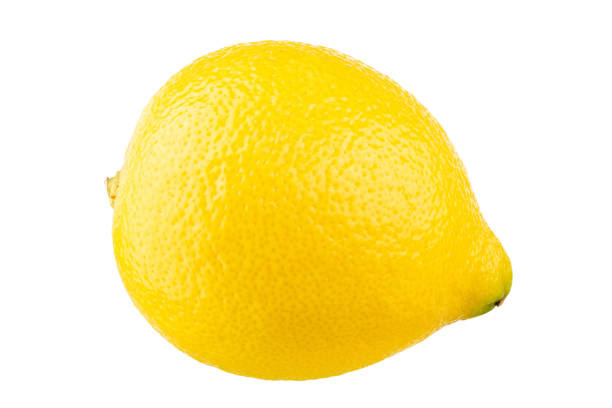 istock Fresh lemon  isolated on white background, macro food photo. 1761309871