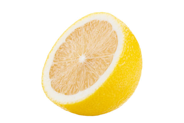 squeezed half yellow lemon